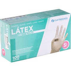 Cuatrogasa Gants Latex avec Poudre 037-011 Taille S 6/7 100 uts