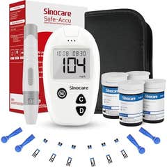 Sinocare Safe Accu Kit Lecteur Glucomètre + 100 + Ponction