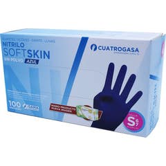 Cuatrogasa Gants Nitrile SoftSkin Sans Poudre Bleu S 100uts