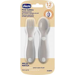 Chicco First Baby Cutlery Neutre Fourchette Cuillère 2 uts