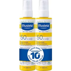 Mustela Pack Spray Lait Solaire Haute Protection SPF50+ 2x200 ml