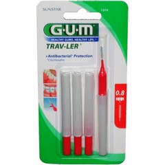 Gum Trav-Ler Brossette Interdentaire 1314 0,8mm 4 Unités