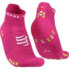 Compressport Pro Racing Socks Run Low Size 2 Fluo Pink Primerose 1 Paire