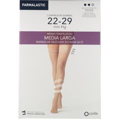 Farmalastic Bas Auto-fixant Dentelle Compression Normale Camel Taille G 1 Paire