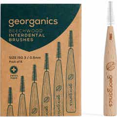 Georganics Brossettes interdentaires en bois de hêtre 3 6 unités