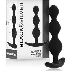 Black&Silver Rupert Chaîne Boules Anales 10cm 1ut