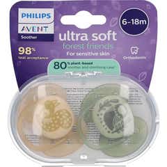 Philips Avent Sucettes Ultra Soft 6-18 mois Base végétale 2 unités
