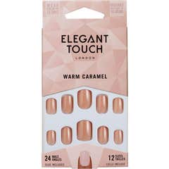 Elegant Touch Core Colour Nails With Glue Squoval Warm Caramel 24uts
