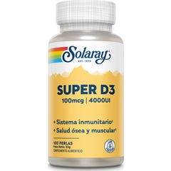 Solaray Super D3 100Mg 4000Ui 100 Perles
