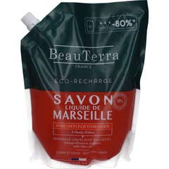 BeauTerra Savon Liquide Marseille Fleur d'Oranger Recharge 900ml