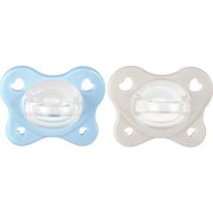 Chicco PhysioForma Dual Soft Azul Cinzento 2-6M 2 Unidades