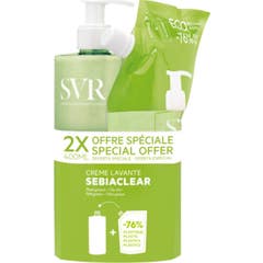 SVR Sebiaclear Pack Crema Lavante + Recarga 2x400 ml