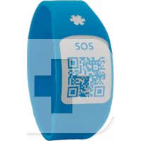 Bracelet Silincode SOS QR couleur bleue T-S 1ud