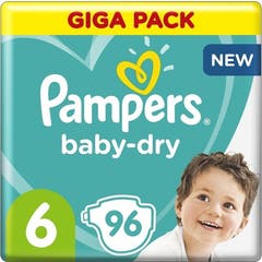 Pampers Pañales Baby Dry Talla 6 13-18 kg 96 uds