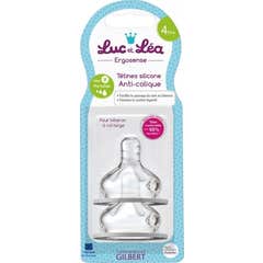 Luc Et Léa Ergosense Tétines Silicone Anti-Colique 4m+ 2 Unités