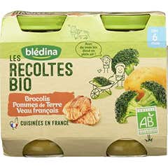 Blédina Pots bébé Brocoli Veau 6 Mois Bio 2x200g