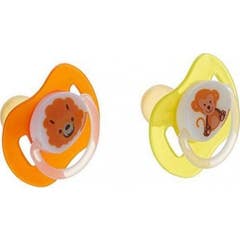 Mebby Set Sucette Silicone +6m Animal Design 2uts