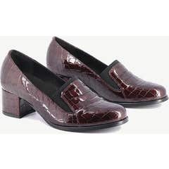 Gibaud Ancona Zapato Mujer Burdeos Crocco Talla 38 1 Par