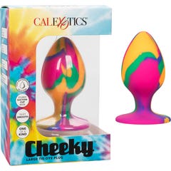 CalExotics Cheeky Large Tiedye Anal Plug 1ut