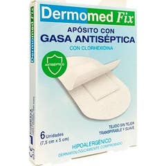 Dermomed Fix Pansement avec Gaze Antiseptique 7,5Cmx5cm 6 uts