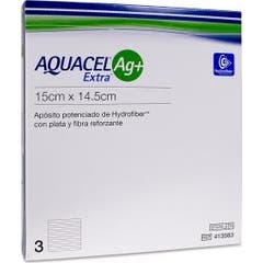 Aquacel Ag+ Extra Pansement 15 x 14,5 cm 3 Unités