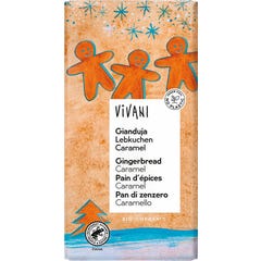 Vivani Chocolat Gianduja Biscuit Gingembre et Caramel Bio 100g