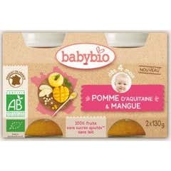 Babybio Petits Pots Pomme Mangue Bio dès 4 Mois 2x130g