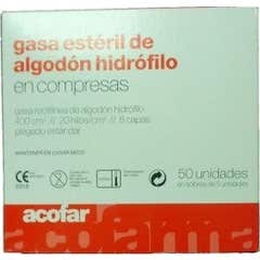 Gasa Esteril Algodon Hidrofilo Compresas Acofarma Sobre 5 U  50 ACOFAR, 10 x 5uds