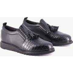 Gibaud Moneglia Zapato Mujer Negro Crocco Talla 38 1 Par