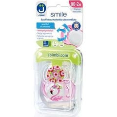 J Bimbi Smile Sucette 0-2 Mois Jungle Feminine Flamingo 2uts