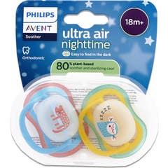 Philips Avent Ultra Air Nighttime Sucet +18M Scf376/32 Boy 2 uts