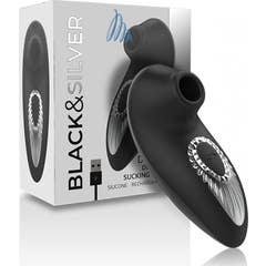 Black&Silver Drake Deluxe Sucking Vibe Silicone Black 1 Unité