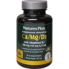 Nature's Plus Calcium Magnésium D3 avec vitamine K2 30Comp
