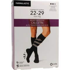 Farmalastic Chaussette Haute Respirabilité Compression Normale Noir Taille EG 1 Paire
