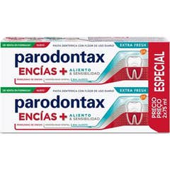 Parodontax Dentifrice Gencives + Haleine & Sensibilité 2x75ml Parodontax Dentifrice Gencives + Haleine & Sensibilité 2x75ml