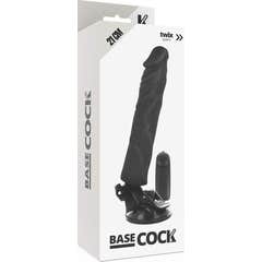 Basecock Vibrateur réaliste télécommandé Noir 21cm 1pc