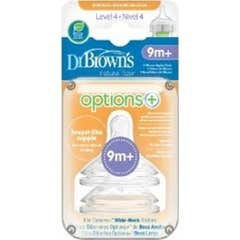 Option du Dr Brown + Mamelon + Grande bouche 9M 2pcs