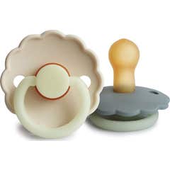 Frigg Sucette En Silicone Nuit 0-6M Cream French Gray 2 Unités