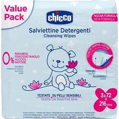 Chicco Tripack 72uds Lingettes 72uds