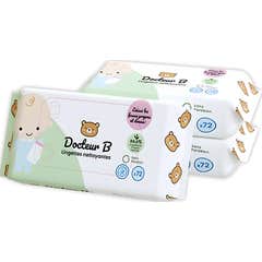 Docteur B Pack Lingettes Nettoyantes Bébé 3x72 Lingettes