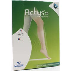 Actys 20 Chaussette PO C2 Femme Beige Clair C1 1 Paire