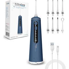 Irrigateur Dentaire ULTRA CARE Sans Fil Portable Professionnel - 8 Embouts - 4 Modes, IPX7 Bleu