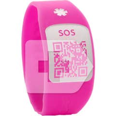 Bracelet Silincode SOS QR rose couleur T-S 1ud