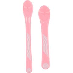 Twistshake Cuillère d'Alimentation +4 Rose Pastel 2 uts
