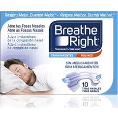 Breathe Right Bandelettes Nasales Transparents Petit 10 Unités