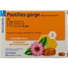 Biogaran Pastilles Gorge Miel Citron 20 Pastilles