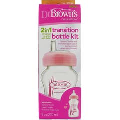 Kit de Transition Biberon Rose 270 Ml Silicone 2 en 1 270 Ml