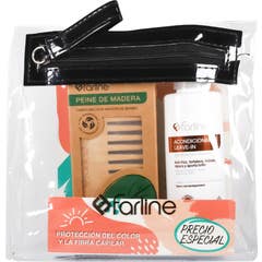 Farline Coffret Après-shampooing Sans Rinçage 150 ml + Peigne en Bambou + Trousse