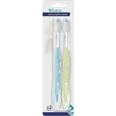 Farline Pack Brosse à dents Medium 2 unités