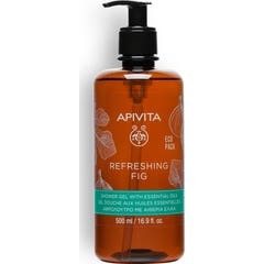 Apivita Gel Douche Rafraîchissant Figue avec Huiles Essentielles Ecopack 500 ml